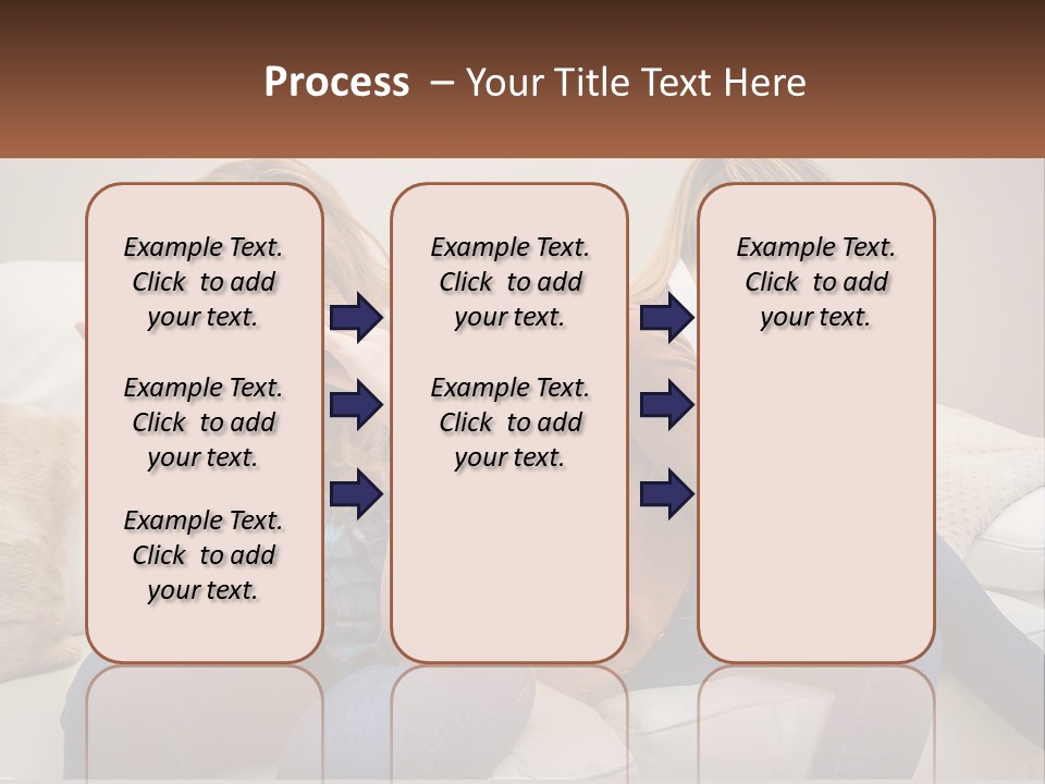 Two Women Sitting On A Couch With Their Hands On Their Head PowerPoint Template