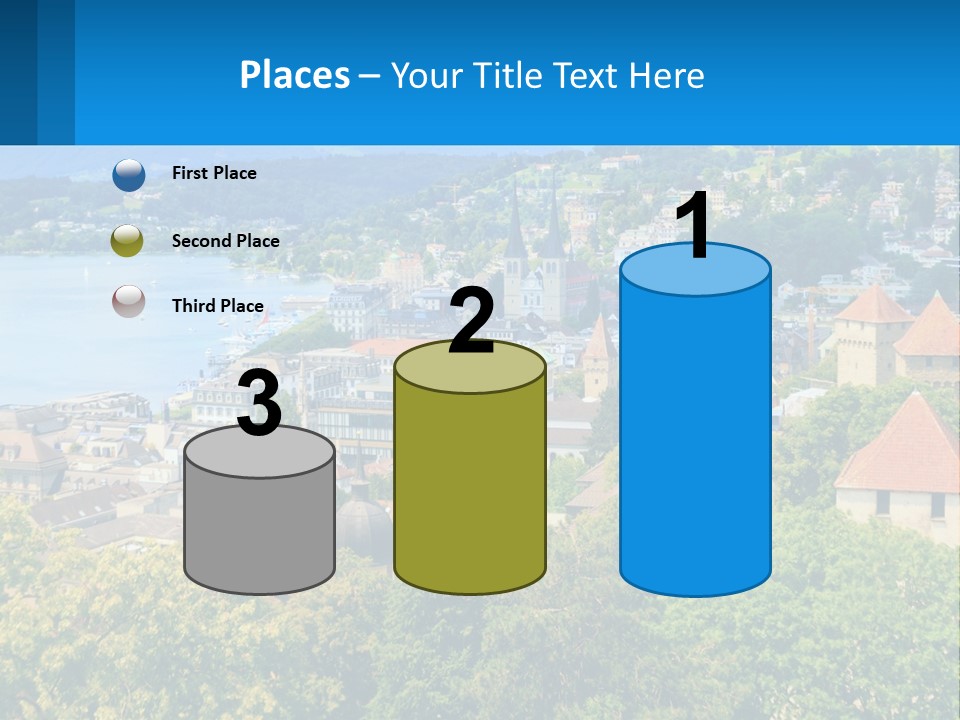 A Scenic View Of A City With Mountains In The Background PowerPoint Template