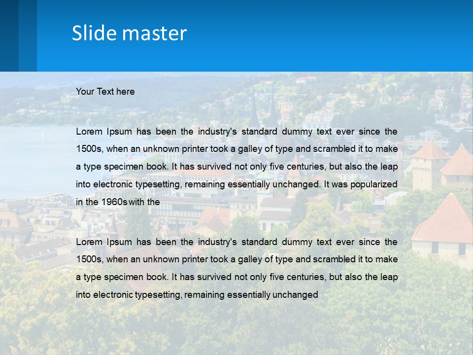 A Scenic View Of A City With Mountains In The Background PowerPoint Template