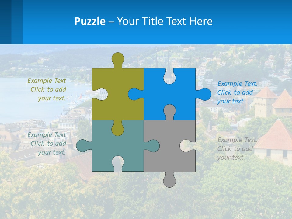 A Scenic View Of A City With Mountains In The Background PowerPoint Template