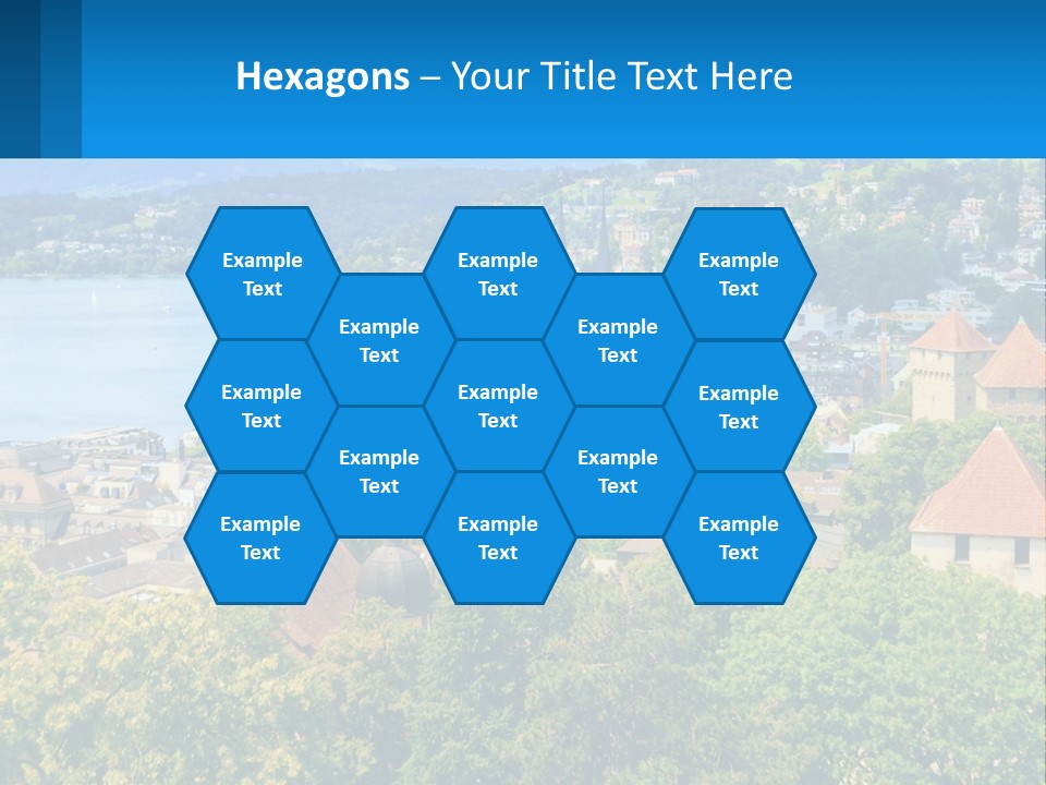 A Scenic View Of A City With Mountains In The Background PowerPoint Template