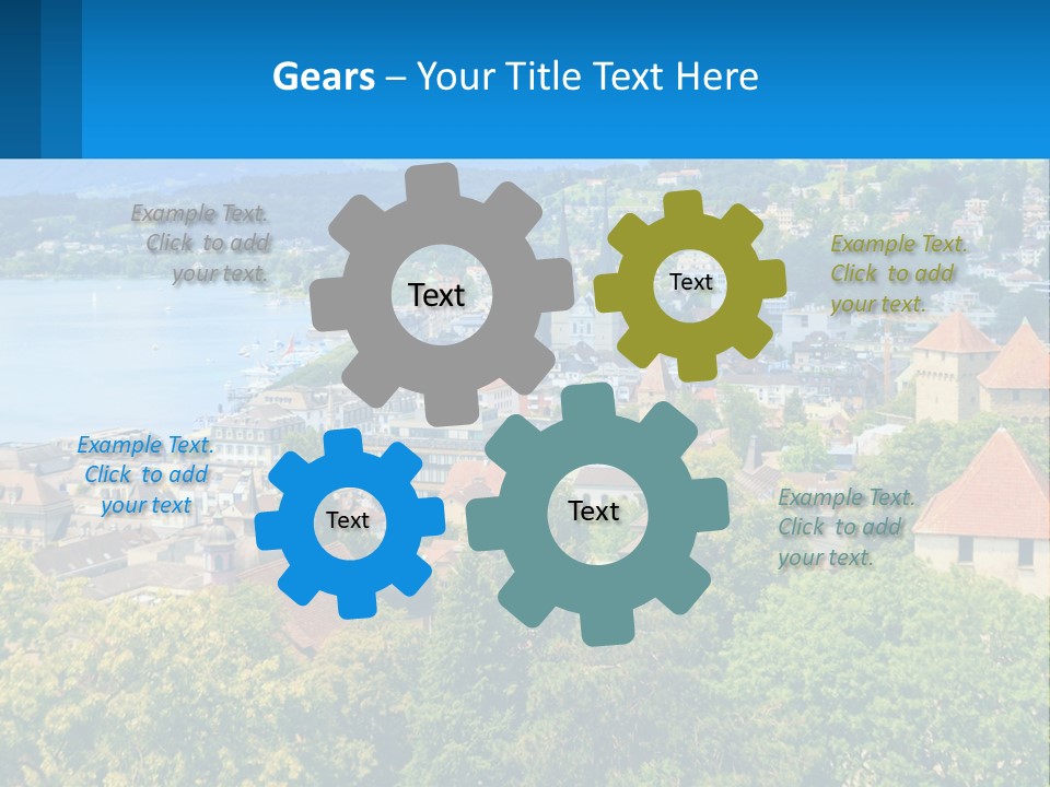 A Scenic View Of A City With Mountains In The Background PowerPoint Template