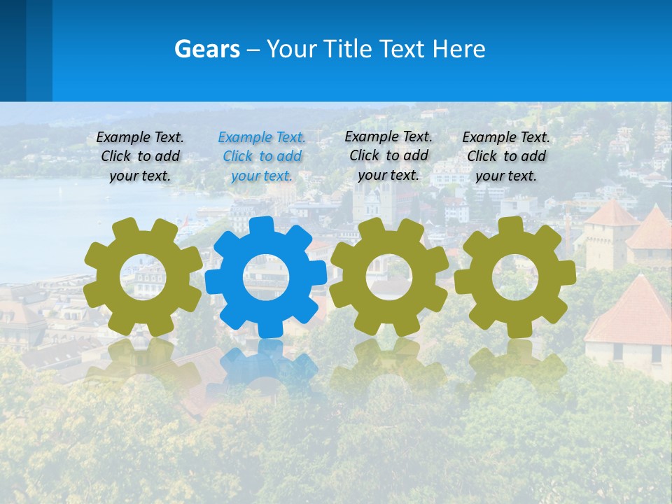 A Scenic View Of A City With Mountains In The Background PowerPoint Template