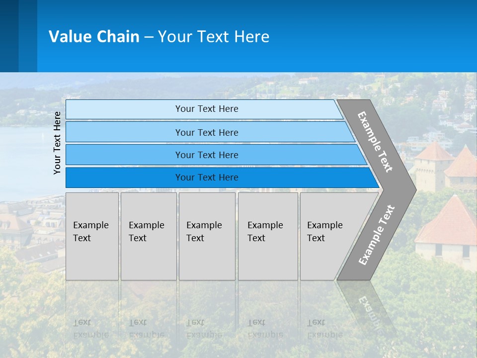 A Scenic View Of A City With Mountains In The Background PowerPoint Template
