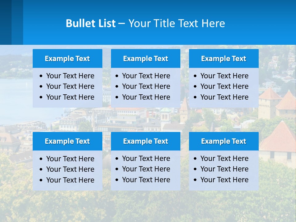 A Scenic View Of A City With Mountains In The Background PowerPoint Template