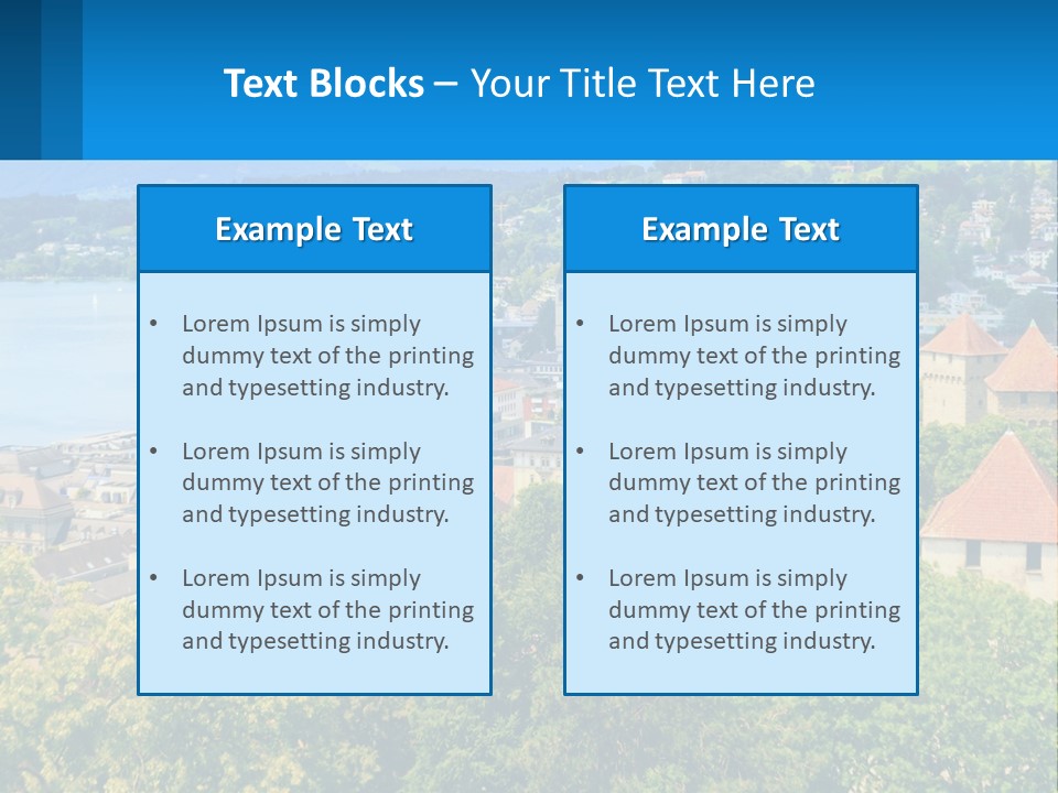 A Scenic View Of A City With Mountains In The Background PowerPoint Template