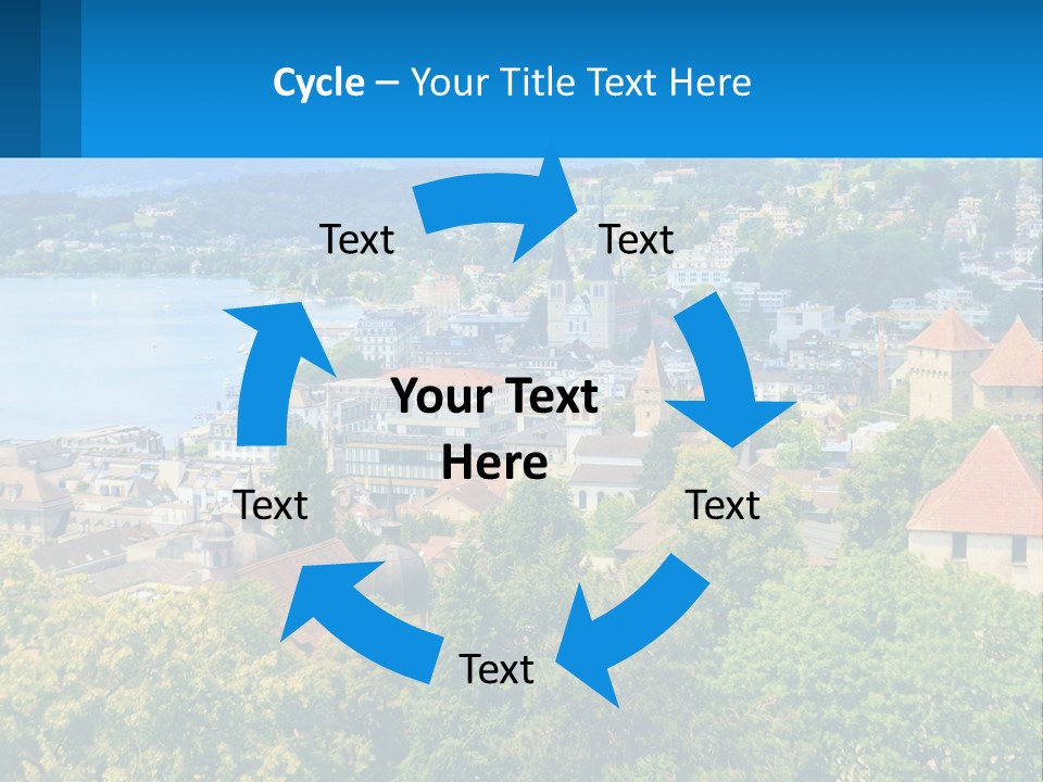 A Scenic View Of A City With Mountains In The Background PowerPoint Template