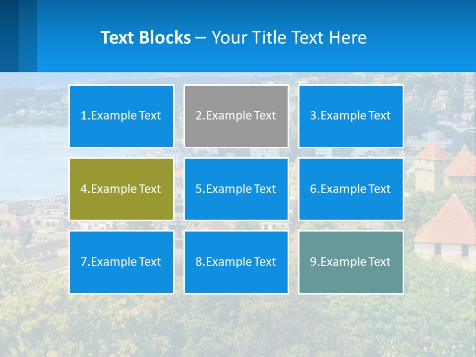 A Scenic View Of A City With Mountains In The Background PowerPoint Template