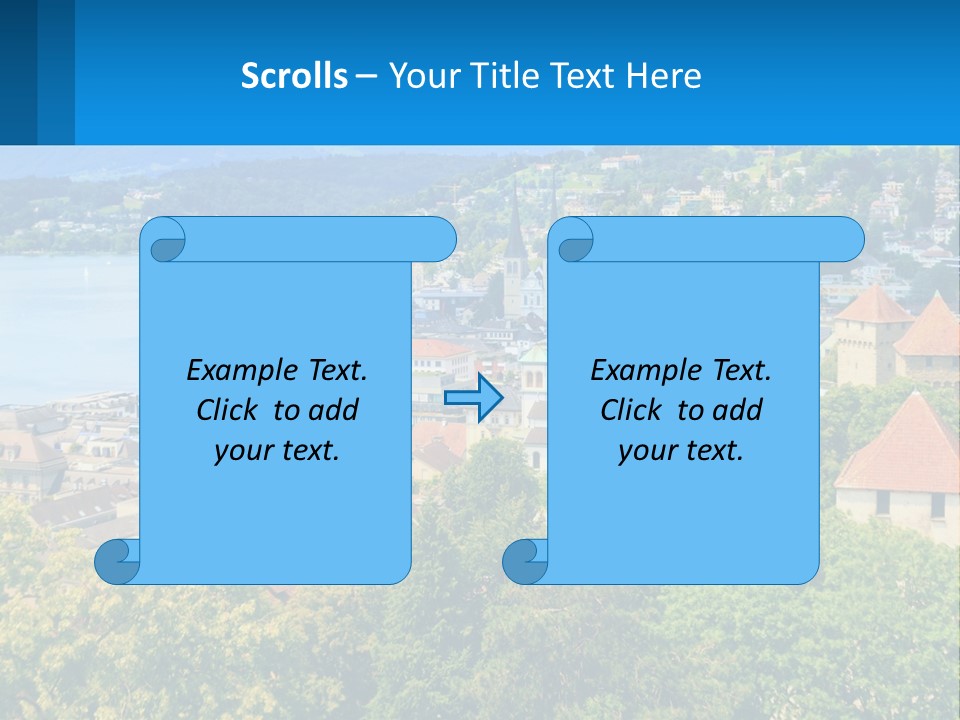 A Scenic View Of A City With Mountains In The Background PowerPoint Template