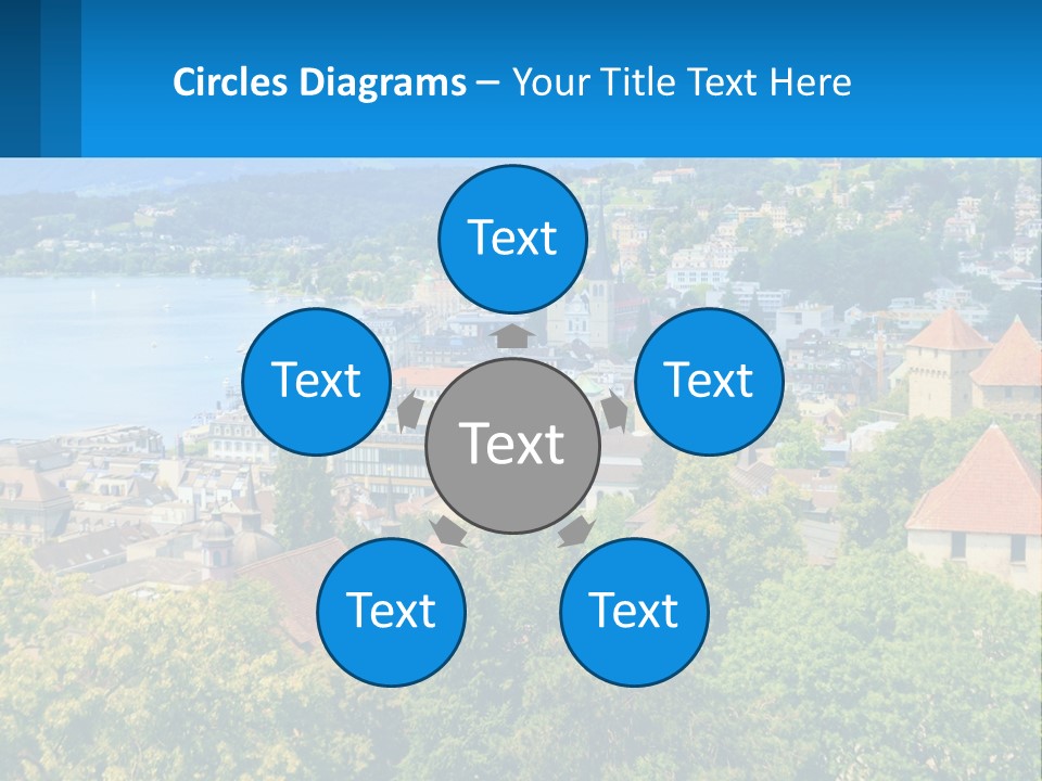 A Scenic View Of A City With Mountains In The Background PowerPoint Template