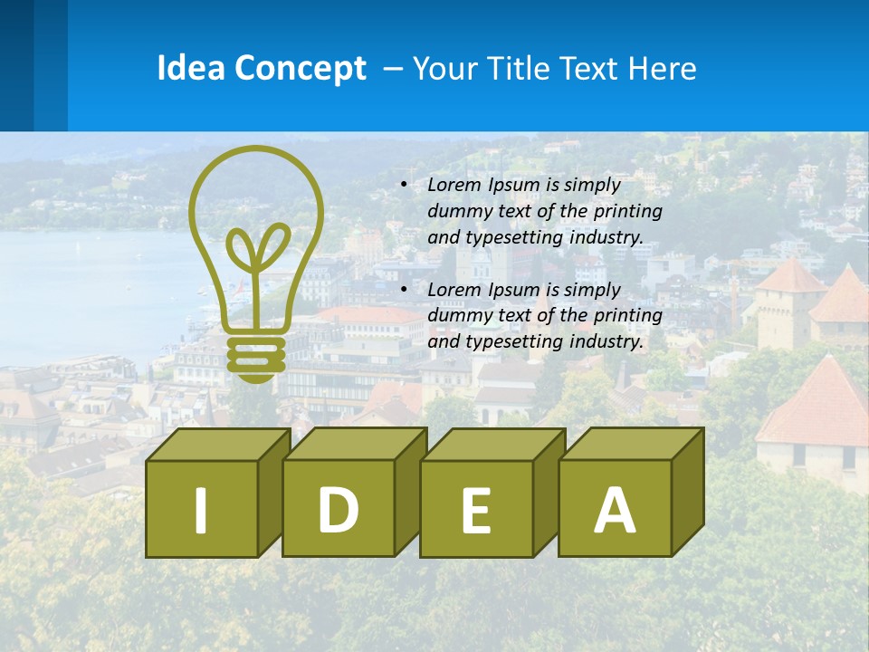 A Scenic View Of A City With Mountains In The Background PowerPoint Template