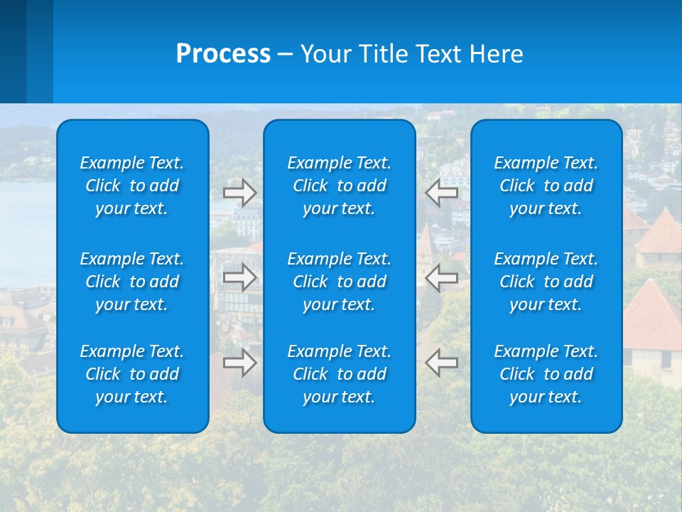 A Scenic View Of A City With Mountains In The Background PowerPoint Template