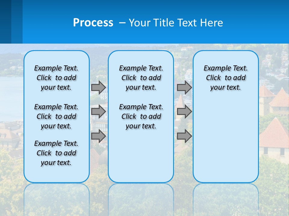 A Scenic View Of A City With Mountains In The Background PowerPoint Template