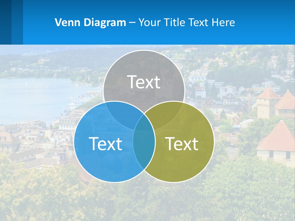 A Scenic View Of A City With Mountains In The Background PowerPoint Template