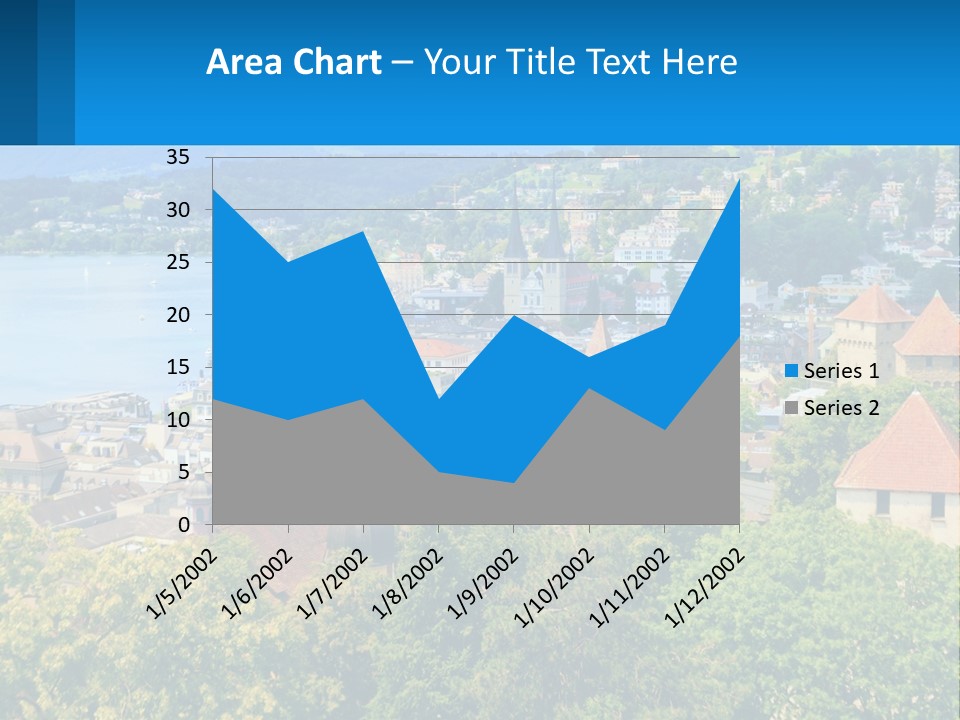 A Scenic View Of A City With Mountains In The Background PowerPoint Template