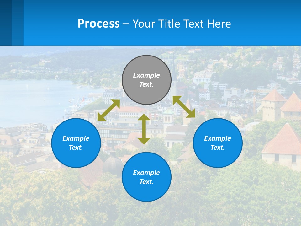 A Scenic View Of A City With Mountains In The Background PowerPoint Template