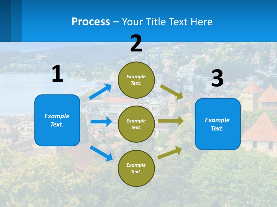 A Scenic View Of A City With Mountains In The Background PowerPoint Template