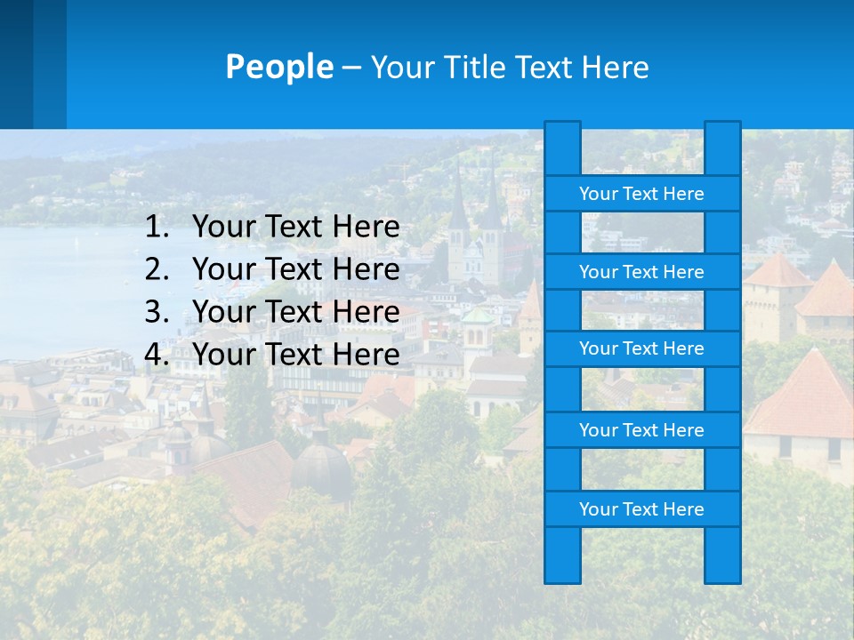 A Scenic View Of A City With Mountains In The Background PowerPoint Template