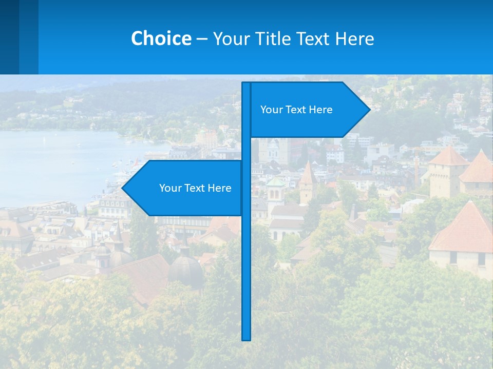 A Scenic View Of A City With Mountains In The Background PowerPoint Template