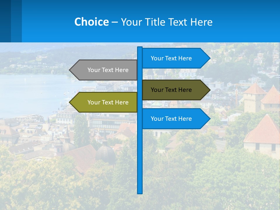 A Scenic View Of A City With Mountains In The Background PowerPoint Template