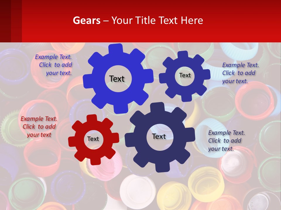 A Large Pile Of Colorful Cups With A Red Background PowerPoint Template