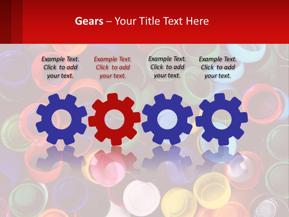 A Large Pile Of Colorful Cups With A Red Background PowerPoint Template