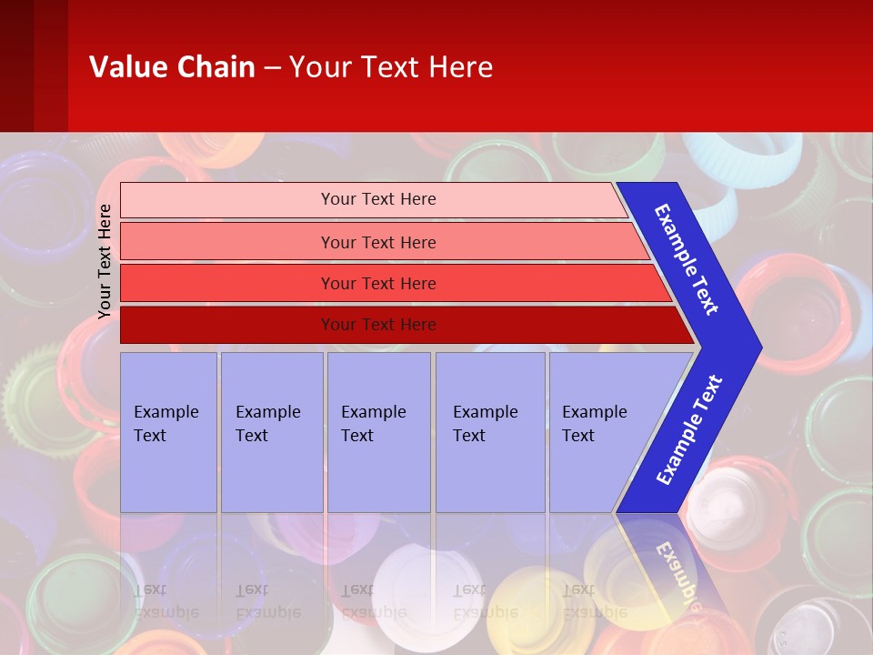 A Large Pile Of Colorful Cups With A Red Background PowerPoint Template