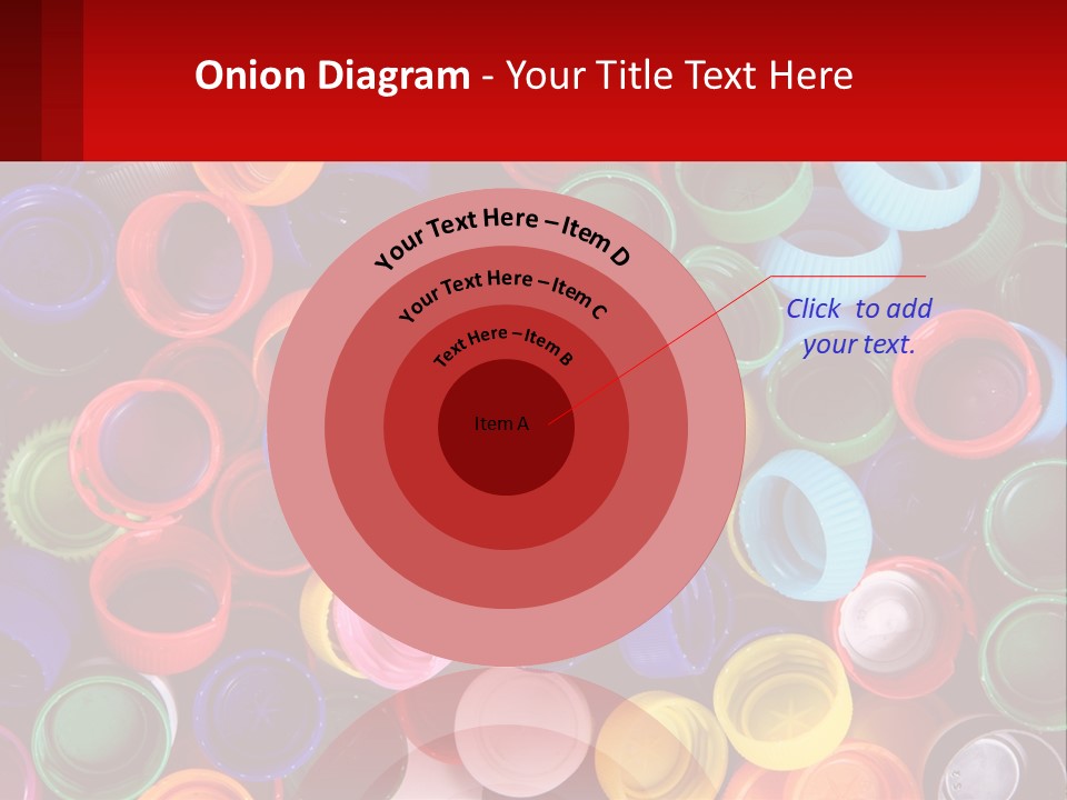 A Large Pile Of Colorful Cups With A Red Background PowerPoint Template