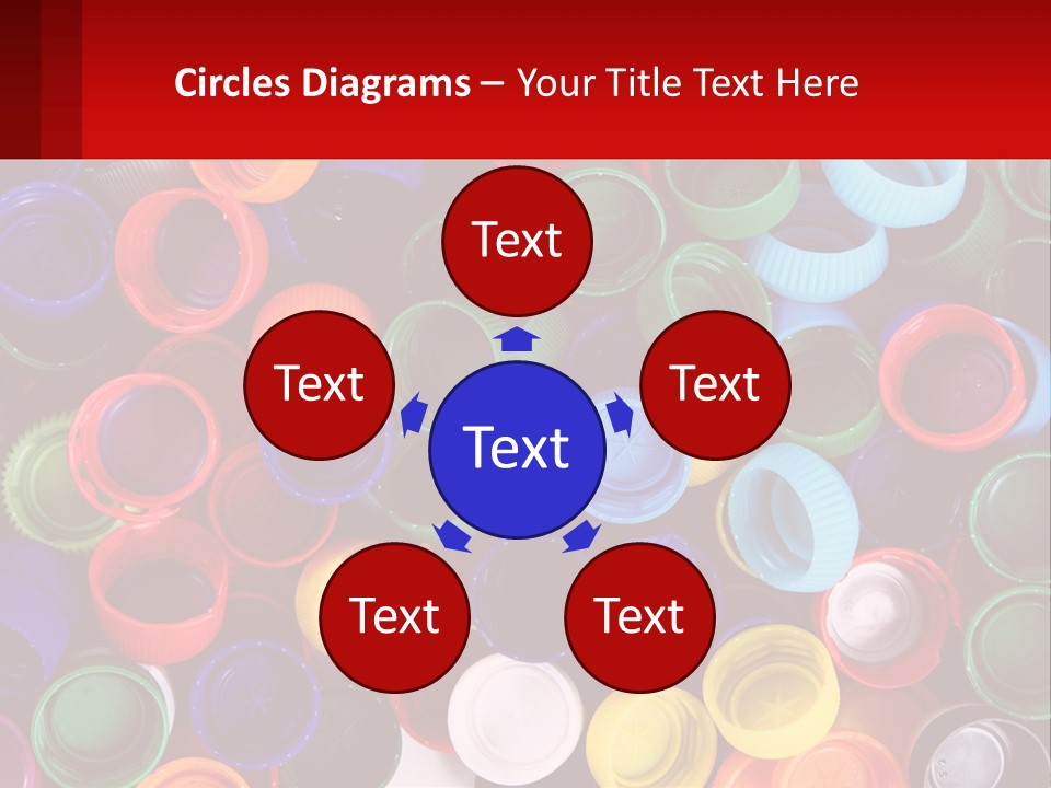 A Large Pile Of Colorful Cups With A Red Background PowerPoint Template