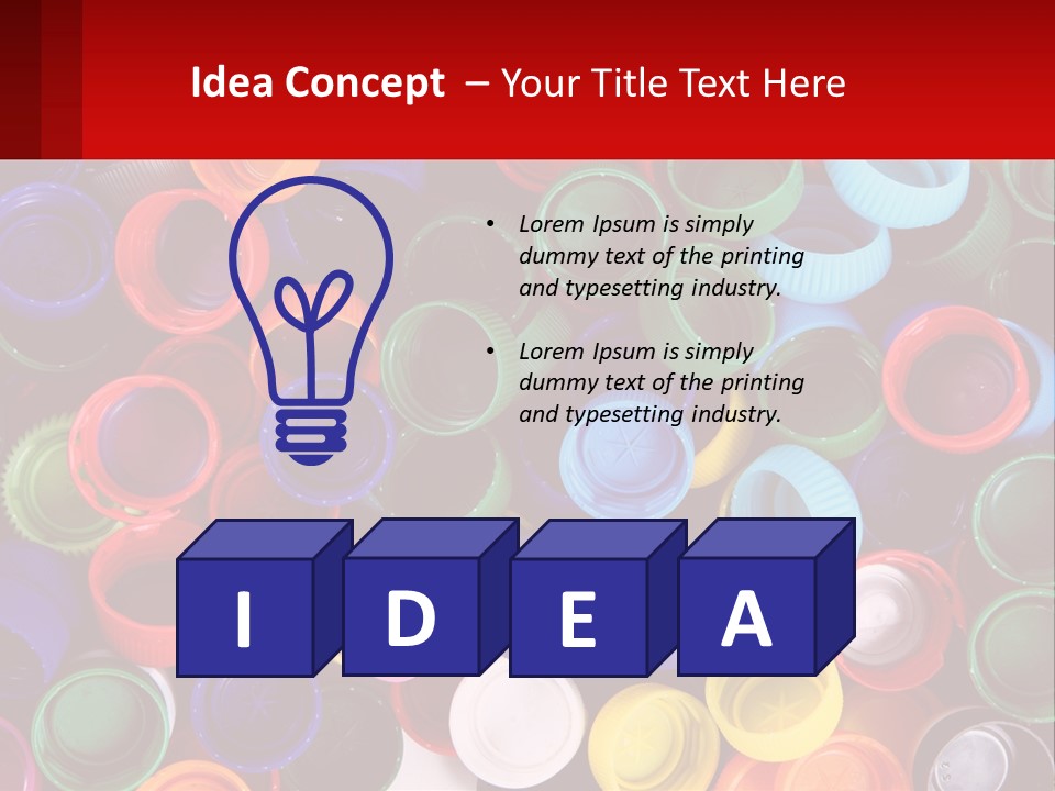 A Large Pile Of Colorful Cups With A Red Background PowerPoint Template