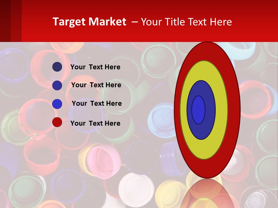 A Large Pile Of Colorful Cups With A Red Background PowerPoint Template