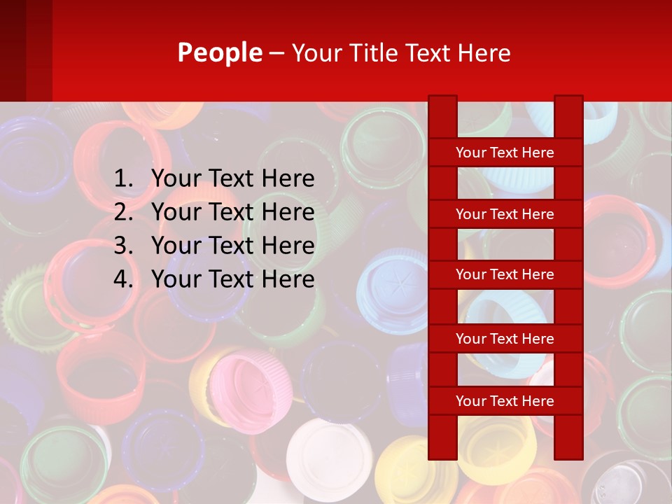 A Large Pile Of Colorful Cups With A Red Background PowerPoint Template