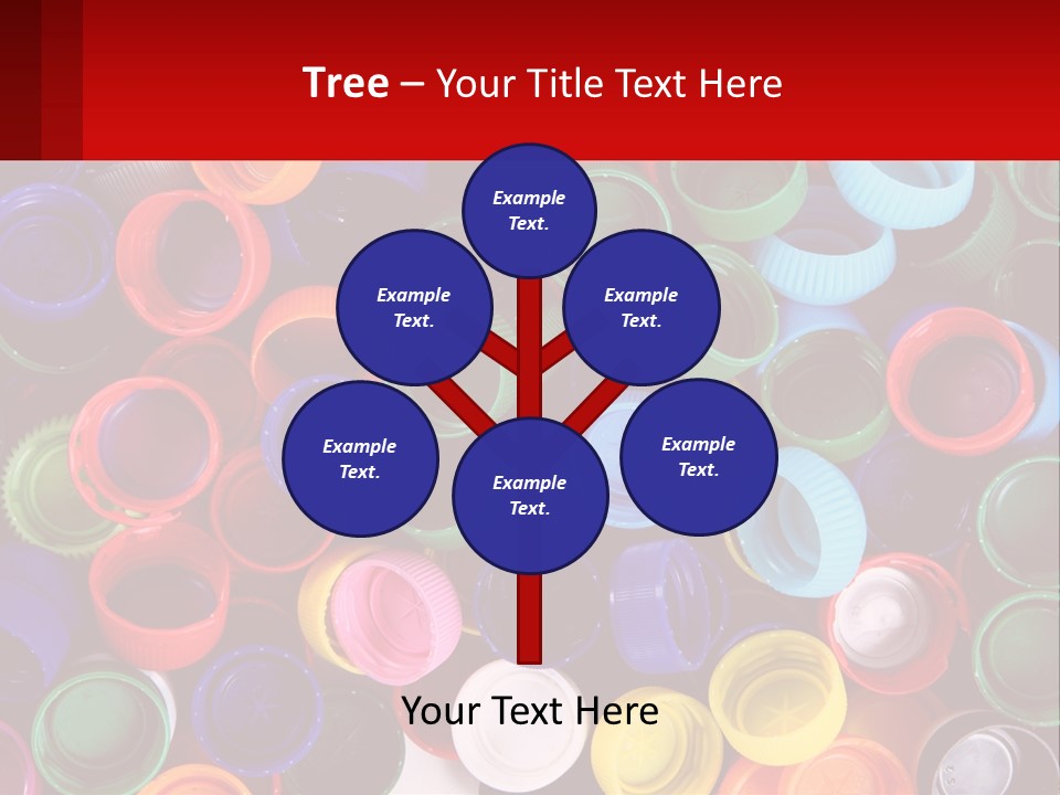 A Large Pile Of Colorful Cups With A Red Background PowerPoint Template