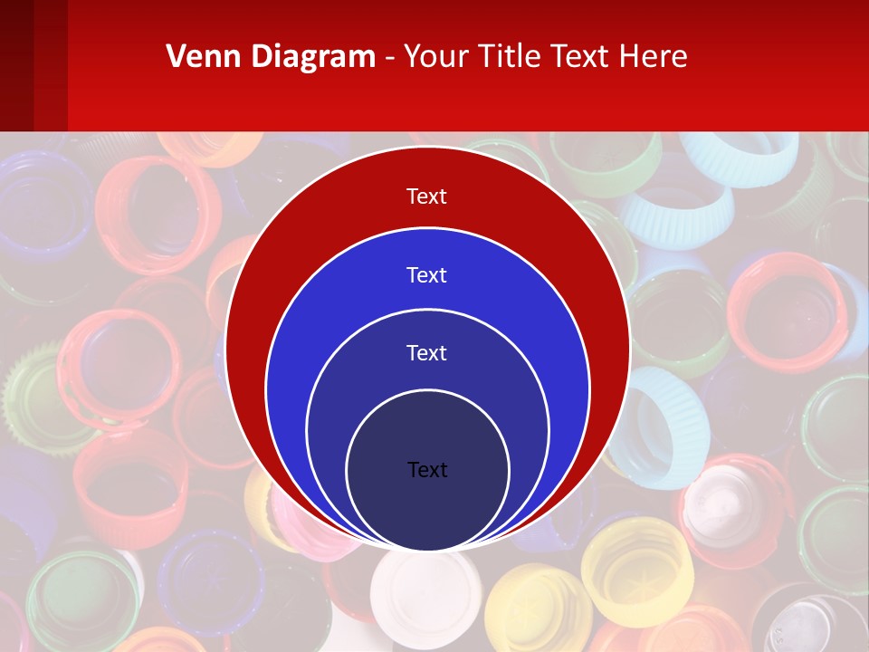 A Large Pile Of Colorful Cups With A Red Background PowerPoint Template