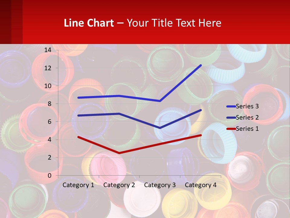 A Large Pile Of Colorful Cups With A Red Background PowerPoint Template