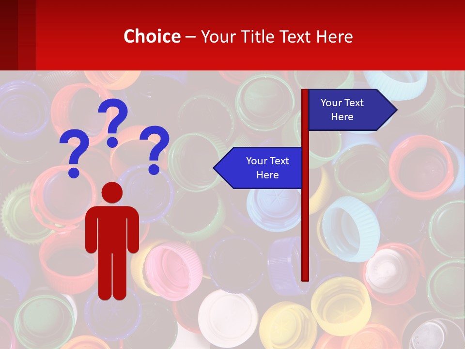 A Large Pile Of Colorful Cups With A Red Background PowerPoint Template