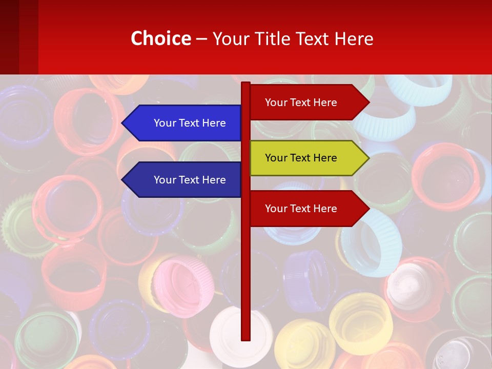 A Large Pile Of Colorful Cups With A Red Background PowerPoint Template