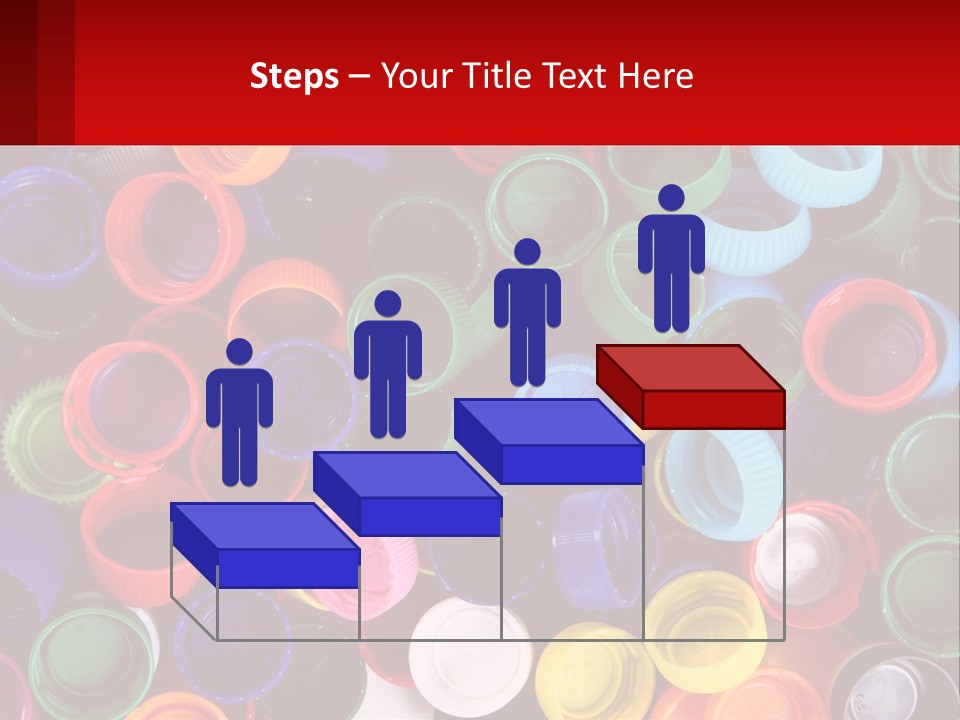 A Large Pile Of Colorful Cups With A Red Background PowerPoint Template