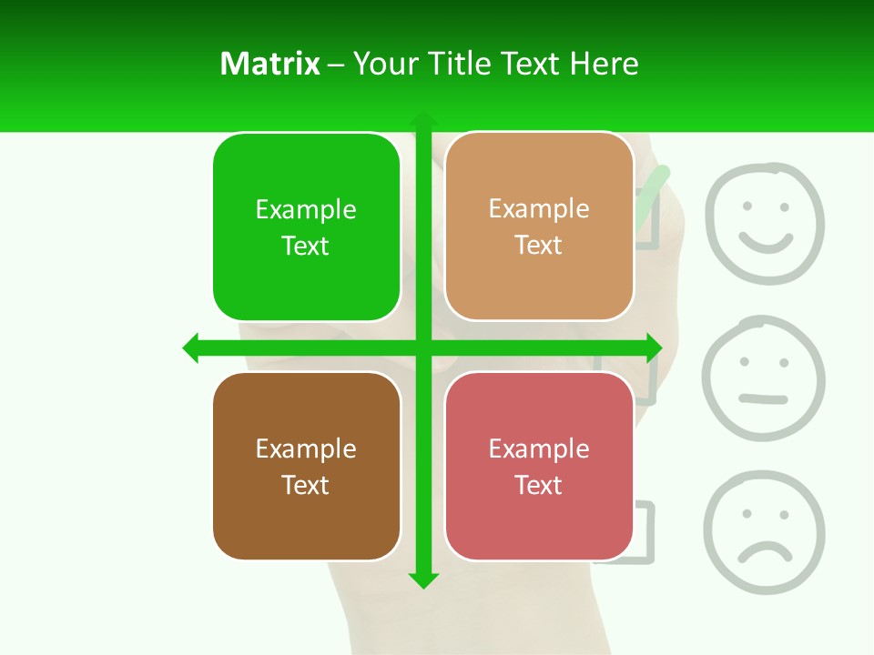 A Hand Writing On A Green Business Card PowerPoint Template