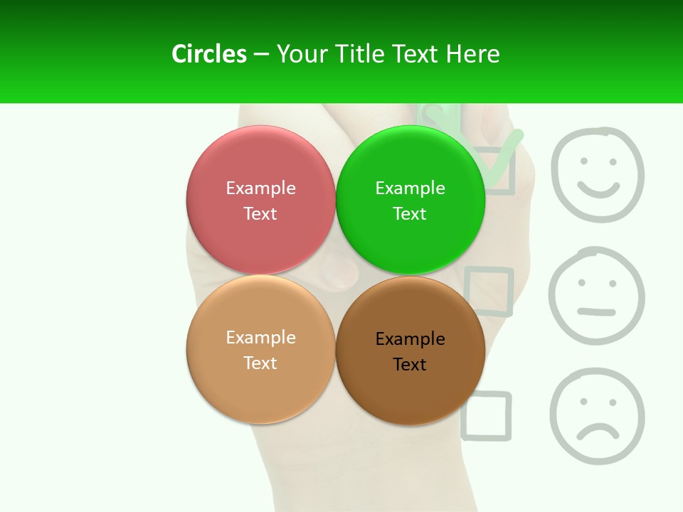 A Hand Writing On A Green Business Card PowerPoint Template