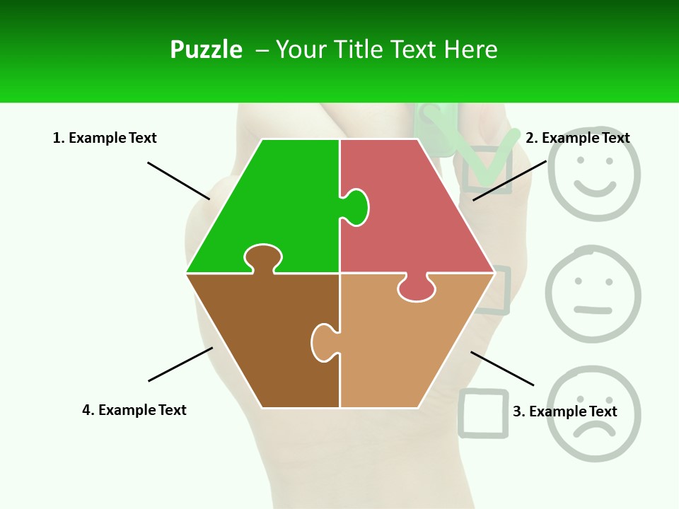 A Hand Writing On A Green Business Card PowerPoint Template