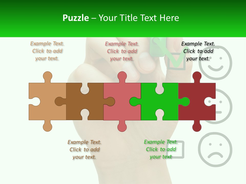 A Hand Writing On A Green Business Card PowerPoint Template