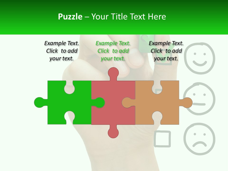 A Hand Writing On A Green Business Card PowerPoint Template