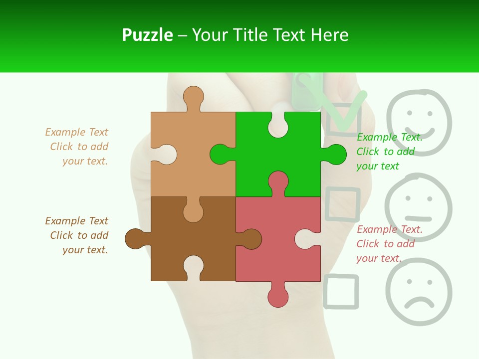 A Hand Writing On A Green Business Card PowerPoint Template