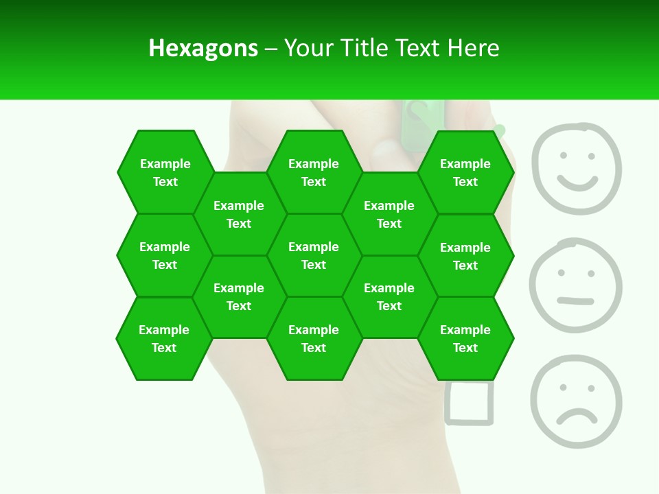 A Hand Writing On A Green Business Card PowerPoint Template