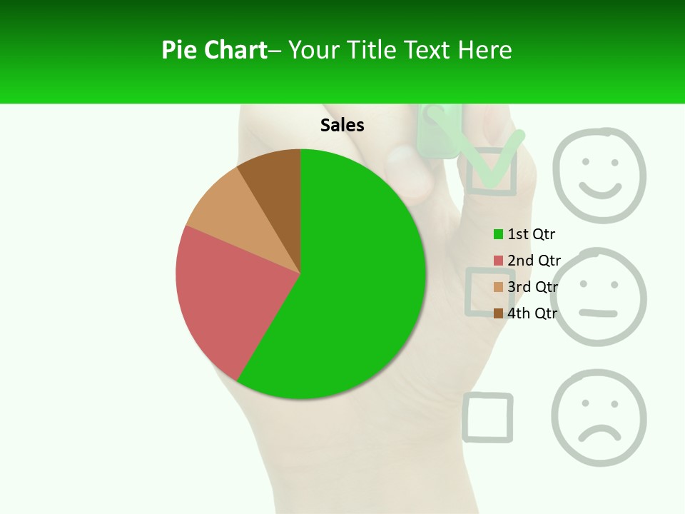 A Hand Writing On A Green Business Card PowerPoint Template
