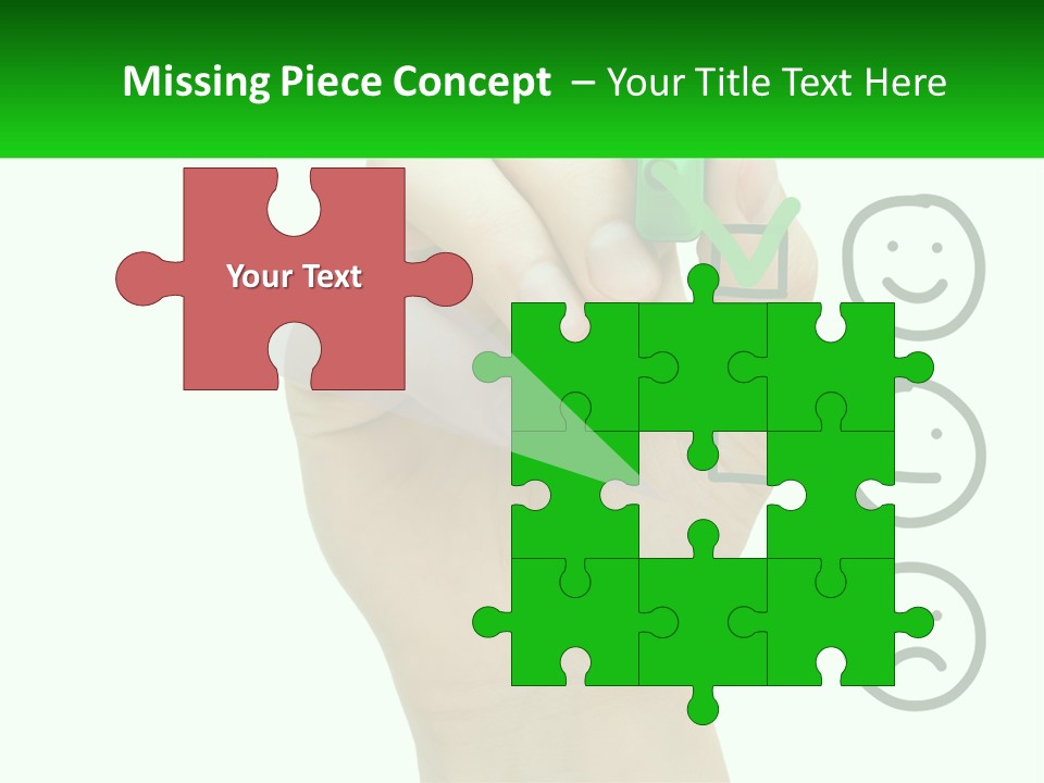 A Hand Writing On A Green Business Card PowerPoint Template