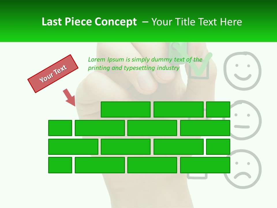 A Hand Writing On A Green Business Card PowerPoint Template