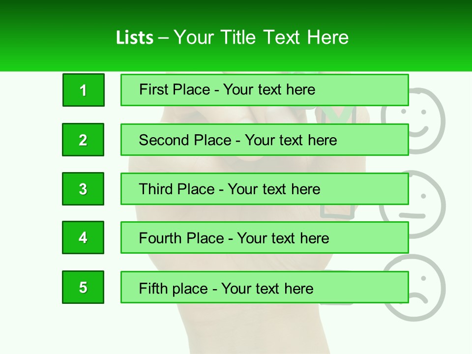 A Hand Writing On A Green Business Card PowerPoint Template