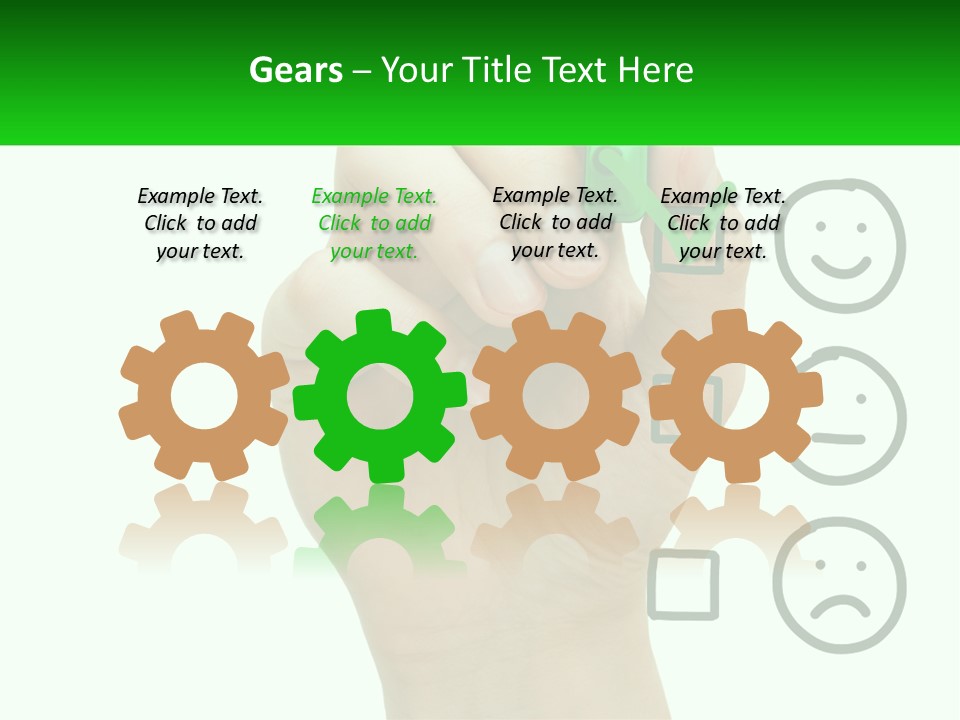 A Hand Writing On A Green Business Card PowerPoint Template